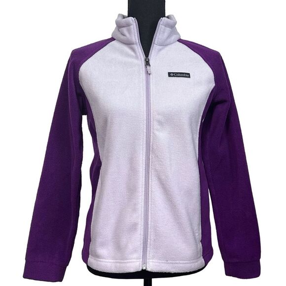 Columbia Girls' Benton Springs Classy Plum / Lilac Fleece Jacket, SZ L (14/16) - Picture 1 of 9